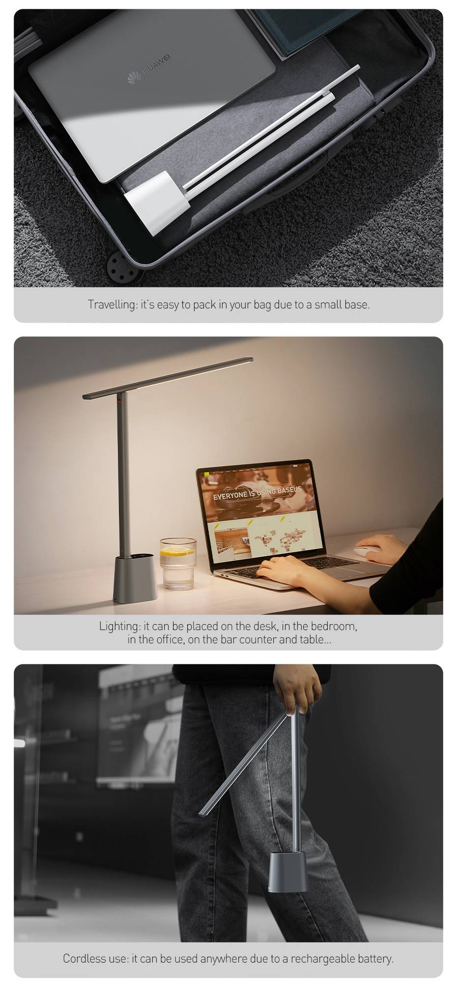 BASEUS Smart Eye Series Rechargeable Folding Reading Desk Lamp (Smart Light)